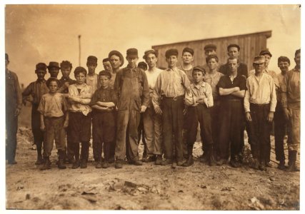 A few of the young boys working on the night shift at the Alexandria (Va.) Glass Factory. See also photos and labels 2260 to 2271. LOC nclc.01297