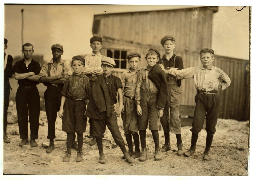 A few of the young boys working on the night shift at the Alexandria (Va.) Glass Factory. See also photos and labels 2260 to 2271. LOC nclc.01301