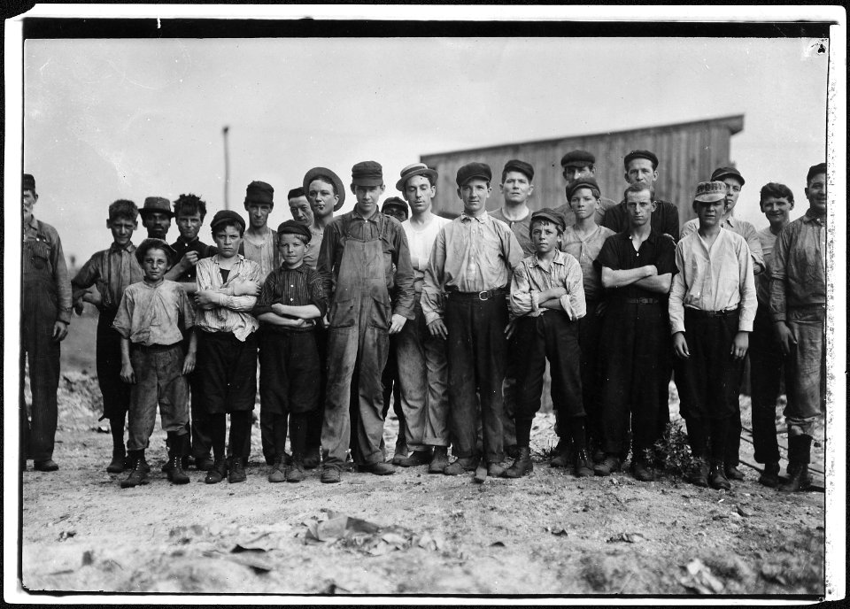 A few of the young boys working on the night shift at the glass factory. Alexandria, Va. - NARA - 523440