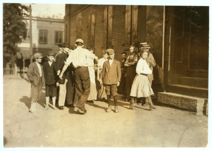 A few of the youngsters working in the Cigarette Factory of the American Tobacco Co., at Petersburg, Va. All work. I went through the factory during working hours and saw dozens of little LOC nclc.04754
