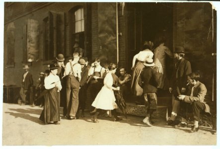 A few of the youngsters working in the Cigarette Factory of the American Tobacco Co., Petersburg, Va. All work. I went through the factory during working hours and saw dozens of little boys LOC nclc.04761