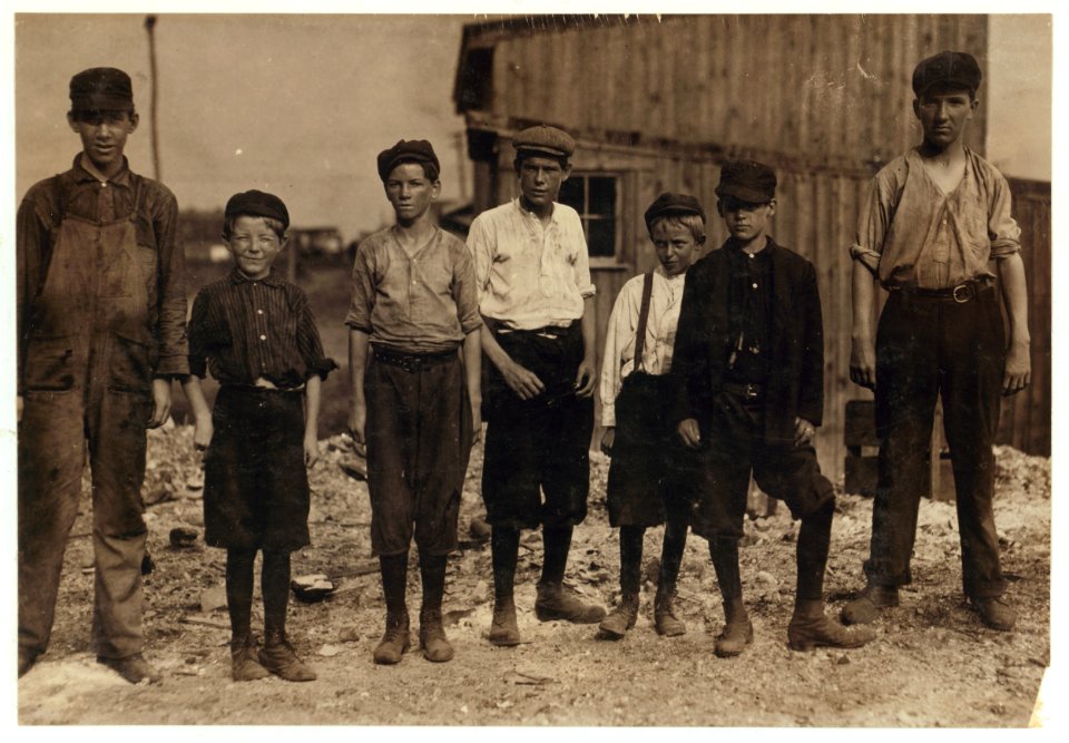 A few of the young boys working on the night shift at the Alexandria (Va.) Glass Factory. See also photos and labels 2260 to 2271. LOC nclc.01298