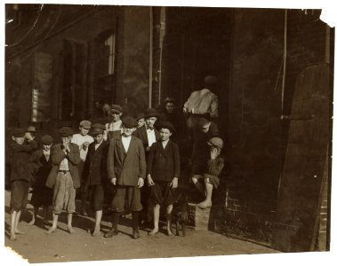 A few of the youngsters working in the Cigarette Factory of the American Tobacco Co., Petersburg, Va. All work. I went through the factory during working hours and saw dozens of little boys LOC nclc.04762