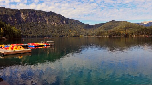 Lakeside autumn mood tyrol's mountains