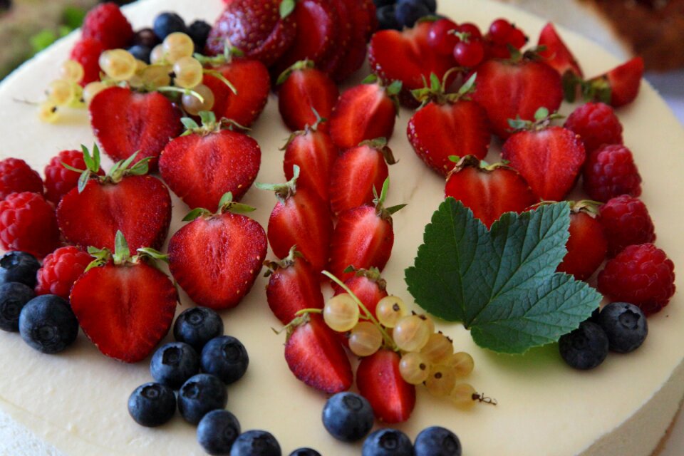 White currants cream cake dessert