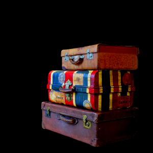 Antique old suitcase travel photo