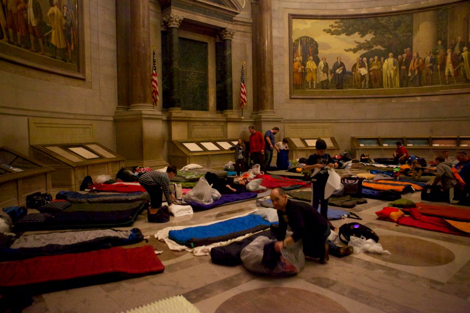 Archives sleepover - National Archives Rotunda Sleepover (12182224585)