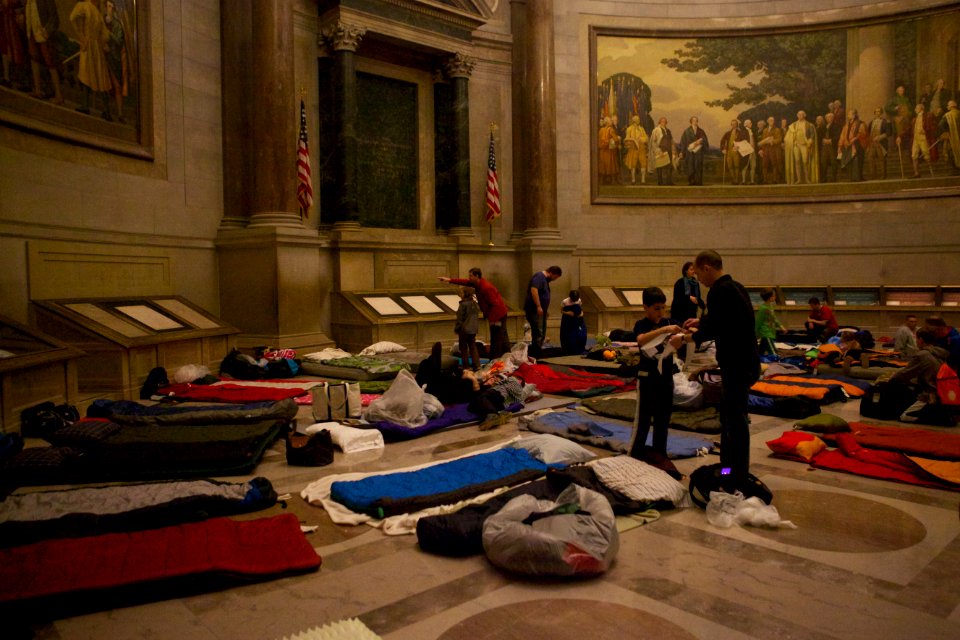 Archives sleepover - National Archives Rotunda Sleepover (12182840266)