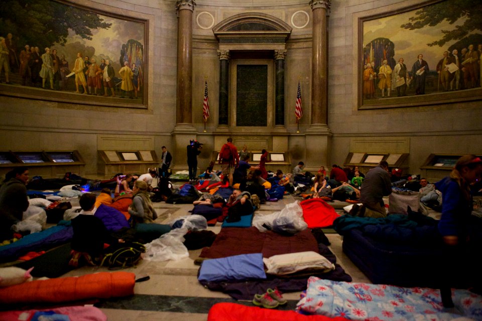 Archives sleepover - National Archives Rotunda Sleepover (12182446323)