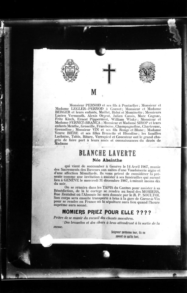ArCJ - Faire-part mortuaire « Blanche La Verte » - 137 J 98 b