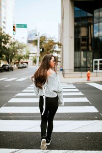 Walking pedestrian street photo