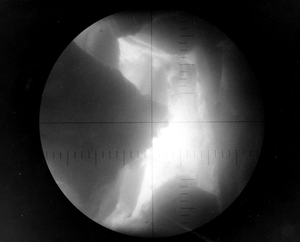 Arctic sea ice seen through periscope of USS Seadragon (SSN-584) in September 1960 (USN 1050054)