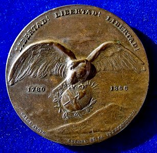 Argentine Art Nouveau Medal 1906 by Victor de Pol, Repatriation of the National Hero Las Heras, obverse