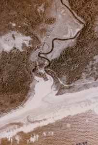 Arial photograph of Ona Beach in 1938 before construction of walking bridge