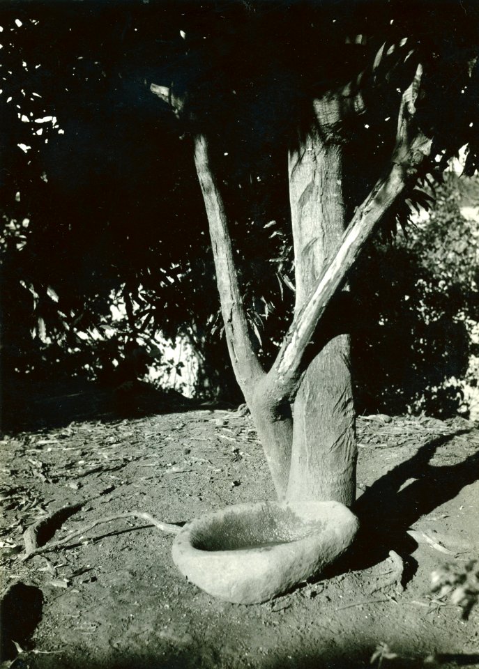 Arkeologisk stenmortel från indiansk tid funnen i byn. Pearl Islands. Panama - SMVK - 003422