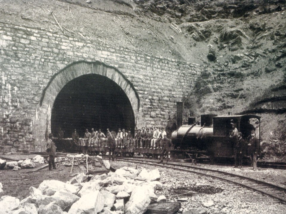 Arlbergbahn tunnel construction