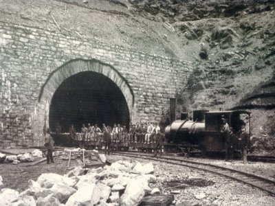 Arlbergbahn tunnel construction photo