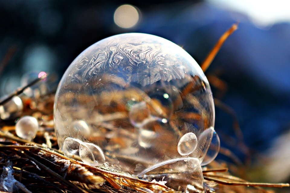 Frozen bubble frozen ice photo