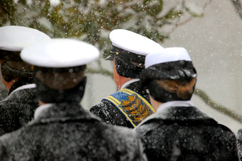 Arlington National Cemetery funeral in snowy conditions (12119532034)