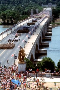Arlington Memorial Bridge during the National Victory Celebration parade