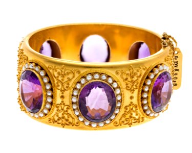 Armband av guld med ametister, 1800-talets andra hälft - Hallwylska museet - 110134