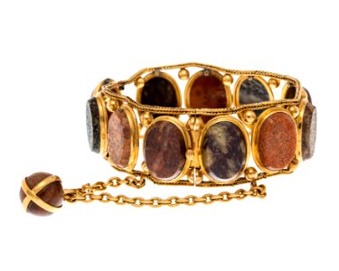 Armband av guld med natursten, 1800-talets andra hälft - Hallwylska museet - 110142