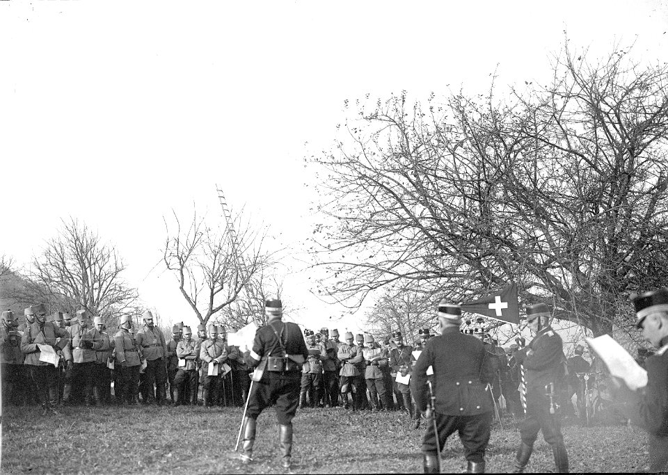 Armeespitze bei der Besprechung nach dem Manöver - CH-BAR - 3237775