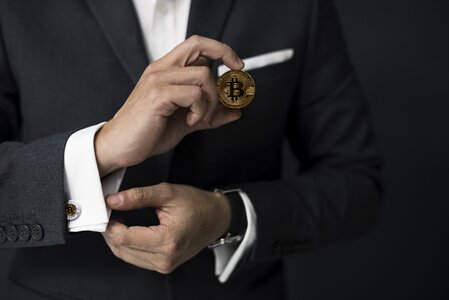 Suit bitcoin cryptocurrency photo