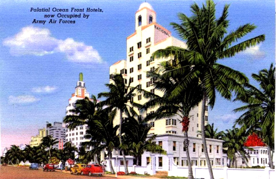 Army Air Forces - Postcard - Miami Beach Training Center - -Hotels occupied by Army Air Forces