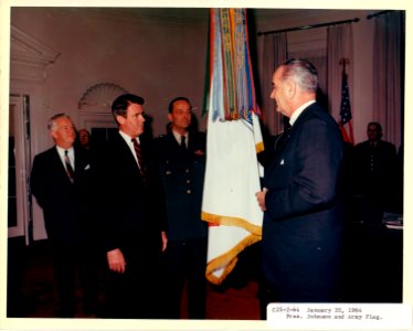 Army flag presented to LBJ