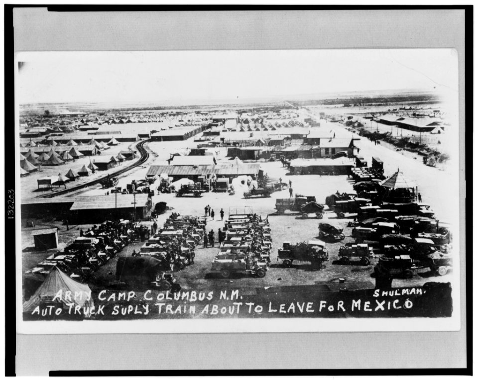 Army camp Columbus, N.M., auto truck supply train about to leave for Mexico - Shulman. LCCN2002719615