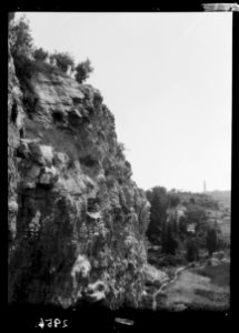 Around the city wall (Jerusalem). Scarp of Gordon's Calvary showing 'The Skull' & Olivet LOC matpc.15162