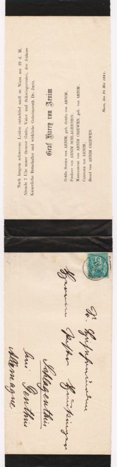 Arnim,Harry Brief 1881 Heußinger