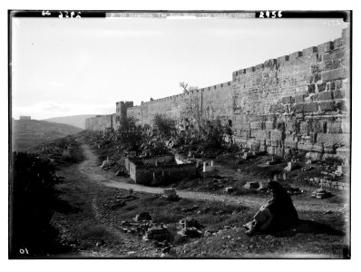 Around the city wall (Jerusalem). The east wall, showing Herodian wall and Golden Gate LOC matpc.02522