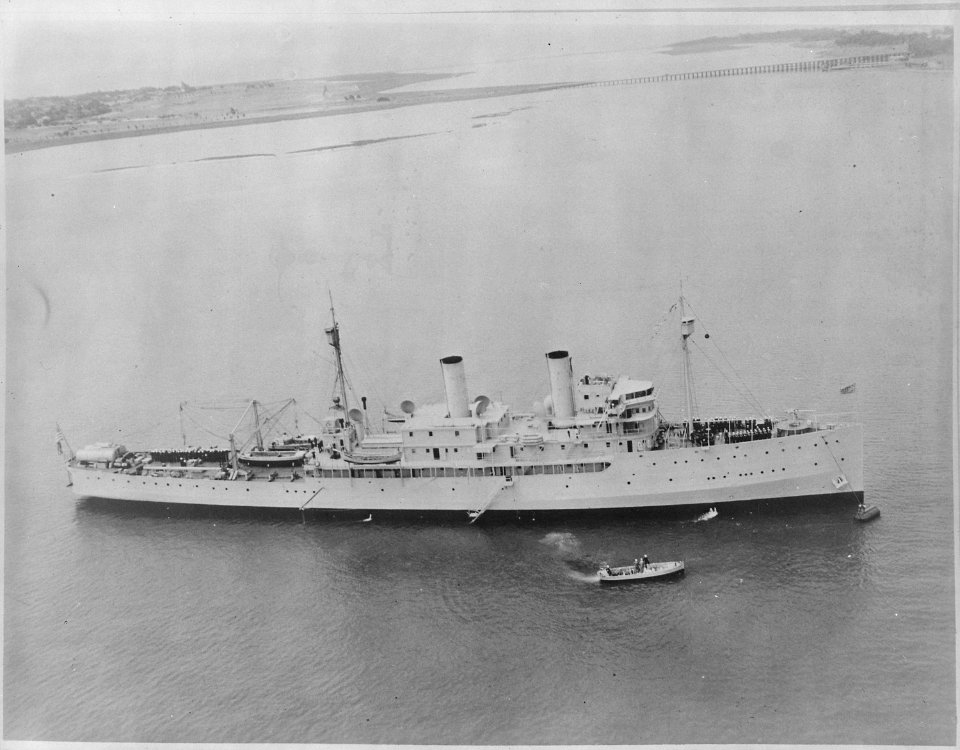 Aroostock (AOG14). Gasoline tanker. Port side, 04-30-1943 - NARA - 513045