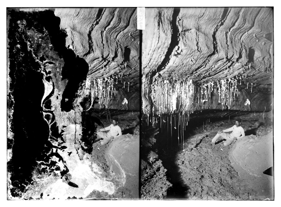 Around the Dead Sea. Salt stalactites in the cave of Jebel Usdum LOC matpc.10528