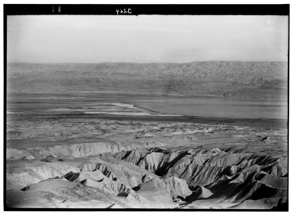 Around the Dead Sea. The Dead Sea. Palestine Potash Works. Distant view of evaporating pans LOC matpc.02716