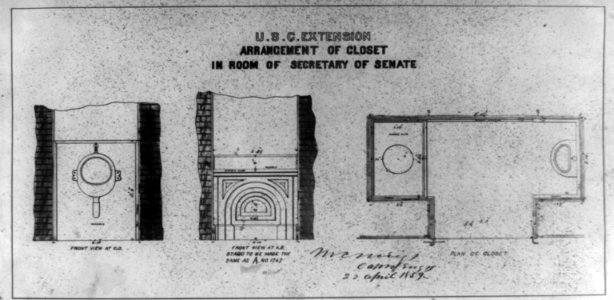 Arrangement of closet in room of Secretary of Senate LCCN2002717774