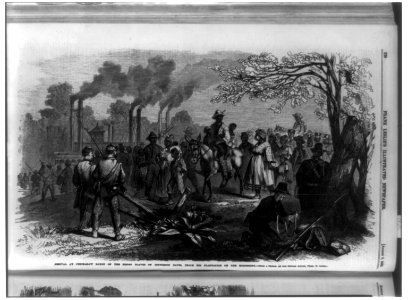 Arrival at Chickasaw bayou of the Negro slaves of Jefferson Davis, from his plantation on the Mississippi LCCN99614130