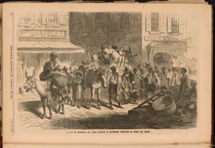Arrival of freedmen and their families at Baltimore, Maryland - an every day scene LCCN2001697357