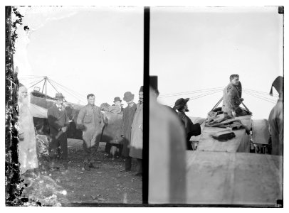 Arrival of French pilot Marc Bonnier and mechanic Joseph Barnier in a Nieuport airplane, the first aviators to fly into Jerusalem LOC matpc.08063