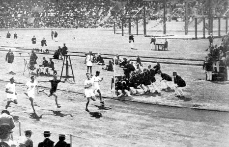 Arrivée du 100 mètres des JO de 1912