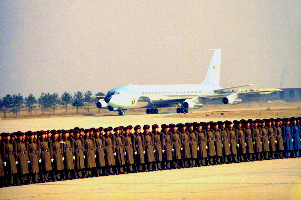 Arrival of Air Force One in Peking - NARA - 194412