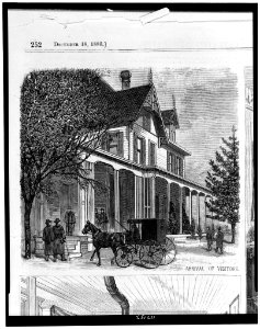 Arrival of visitors outside home of James A. Garfield, at Mentor, Ohio) - from a sketch by our special artist LCCN94515493