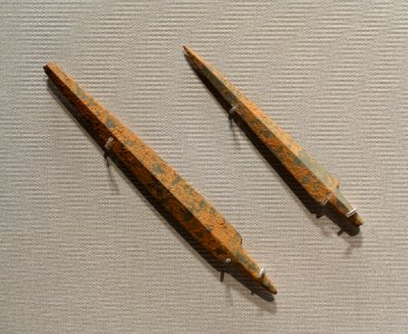 Arrowheads, excavated at Gimhae, Korea, Bronze Age, 6th to 4th century BC, polished stone - Tokyo National Museum - Tokyo, Japan - DSC08213 photo