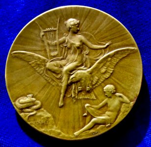 Art Nouveau. 100th Death Anniversary Medal of Poet & Physician Schiller ND 1905, reverse photo