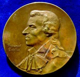 Art Nouveau. 100th Death Anniversary Medal of Poet & Physician Schiller ND 1905, obverse photo