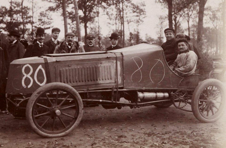 Arthur Duray vainqueur du kilomètre de Dourdan 1903 - record du monde à 136.363 kmh sur Gobron-Brillié