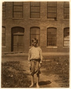 Arthur Newell, doffer in Manchester Mills, Rock Hill. 3 weeks at it. 70 cents a day. Said 12 years old. His father in the mill gets $12 a week, mother $9, sister $4.80, he gets $4.20, total LOC nclc.02535