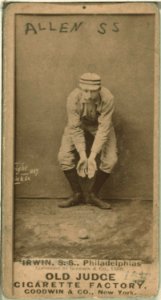 Arthur Irwin, Philadelphia Quakers, baseball card portrait LCCN2007686897